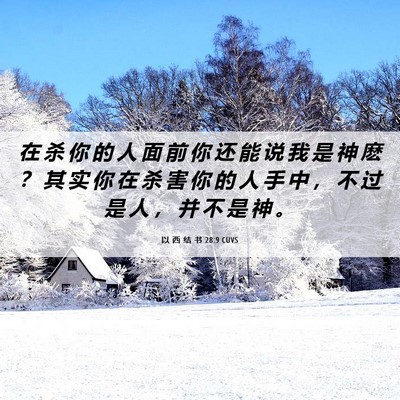 Picture 06 - 以 西 结 书 28:9 CUVS - 在 杀 你 的 人 面 前 你 还 能 说 我 - Bible Verse Picture