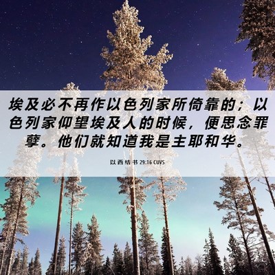 Picture 06 - 以 西 结 书 29:16 CUVS - 埃 及 必 不 再 作 以 色 列 家 所 倚 - Bible Verse Picture