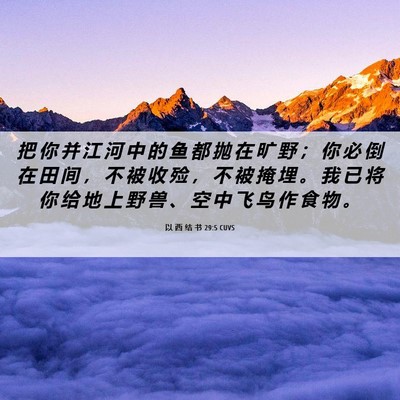 Picture 06 - 以 西 结 书 29:5 CUVS - 把 你 并 江 河 中 的 鱼 都 抛 在 旷 - Bible Verse Picture