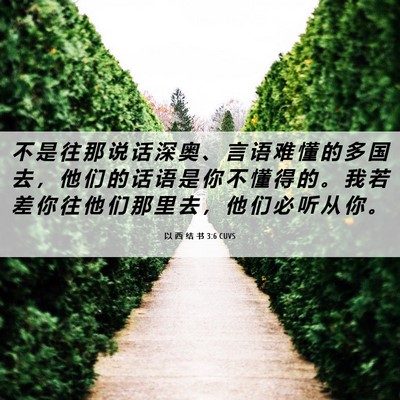 Picture 06 - 以 西 结 书 3:6 CUVS - 不 是 往 那 说 话 深 奥 、 言 语 难 - Bible Verse Picture