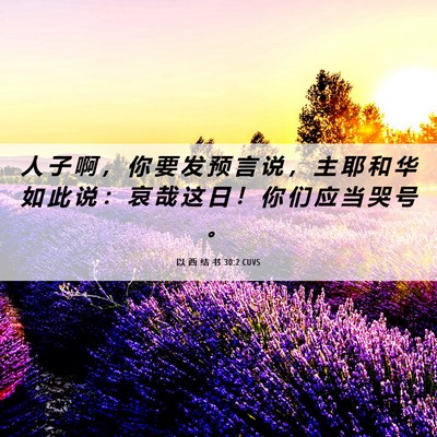 Picture 06 - 以 西 结 书 30:2 CUVS - 人 子 啊 ， 你 要 发 预 言 说 ， 主 - Bible Verse Picture