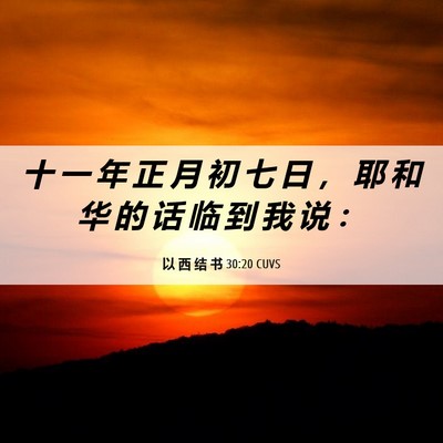 Picture 06 - 以 西 结 书 30:20 CUVS - 十 一 年 正 月 初 七 日 ， 耶 和 华 - Bible Verse Picture