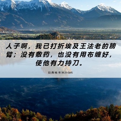 Picture 06 - 以 西 结 书 30:21 CUVS - 人 子 啊 ， 我 已 打 折 埃 及 王 法 - Bible Verse Picture
