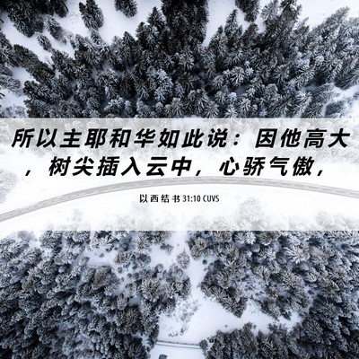 Picture 06 - 以 西 结 书 31:10 CUVS - 所 以 主 耶 和 华 如 此 说 ： 因 他 - Bible Verse Picture