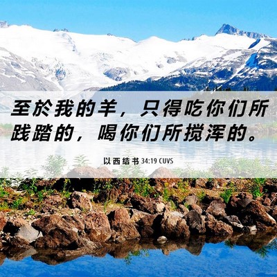 Picture 06 - 以 西 结 书 34:19 CUVS - 至 於 我 的 羊 ， 只 得 吃 你 们 所 - Bible Verse Picture