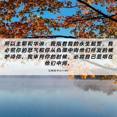 Picture 06 - 以 西 结 书 35:11 CUVS - 所 以 主 耶 和 华 说 ： 我 指 着 我 - Bible Verse Picture