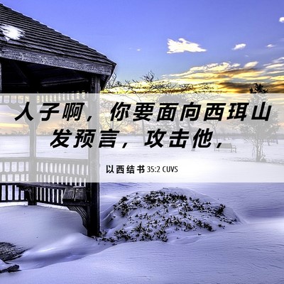 Picture 06 - 以 西 结 书 35:2 CUVS - 人 子 啊 ， 你 要 面 向 西 珥 山 发 - Bible Verse Picture