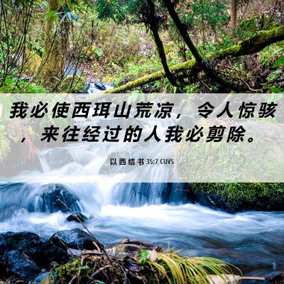 Picture 06 - 以 西 结 书 35:7 CUVS - 我 必 使 西 珥 山 荒 凉 ， 令 人 惊 - Bible Verse Picture