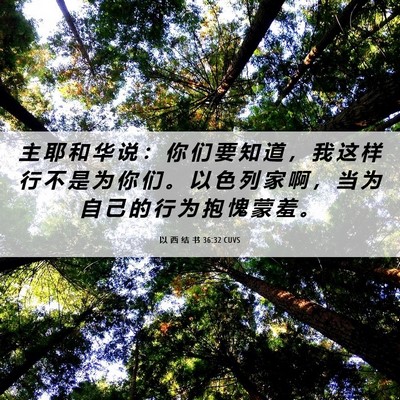Picture 06 - 以 西 结 书 36:32 CUVS - 主 耶 和 华 说 ： 你 们 要 知 道 ， - Bible Verse Picture