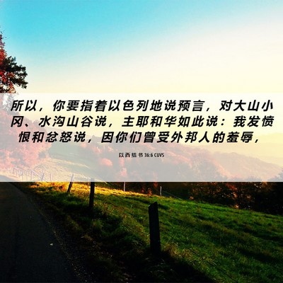 Picture 06 - 以 西 结 书 36:6 CUVS - 所 以 ， 你 要 指 着 以 色 列 地 说 - Bible Verse Picture