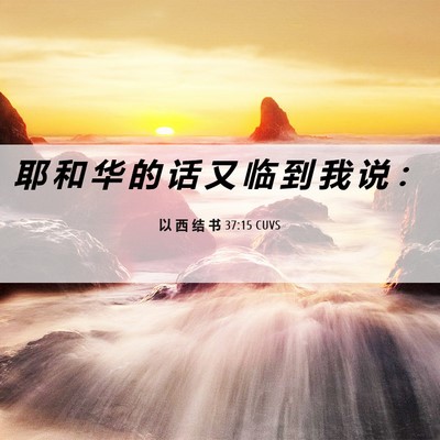 Picture 06 - 以 西 结 书 37:15 CUVS - 耶 和 华 的 话 又 临 到 我 说 - Bible Verse Picture