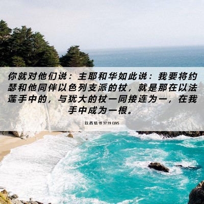 Picture 06 - 以 西 结 书 37:19 CUVS - 你 就 对 他 们 说 ： 主 耶 和 华 如 - Bible Verse Picture