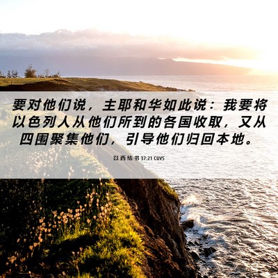 Picture 06 - 以 西 结 书 37:21 CUVS - 要 对 他 们 说 ， 主 耶 和 华 如 此 - Bible Verse Picture