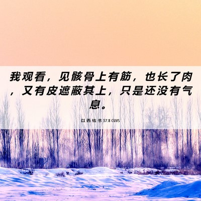 Picture 06 - 以 西 结 书 37:8 CUVS - 我 观 看 ， 见 骸 骨 上 有 筋 ， 也 - Bible Verse Picture