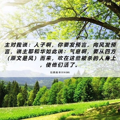 Picture 06 - 以 西 结 书 37:9 CUVS - 主 对 我 说 ： 人 子 啊 ， 你 要 发 - Bible Verse Picture