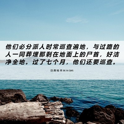 Picture 06 - 以 西 结 书 39:14 CUVS - 他 们 必 分 派 人 时 常 巡 查 遍 地 - Bible Verse Picture