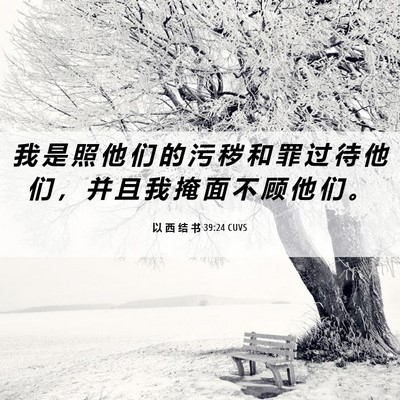 Picture 06 - 以 西 结 书 39:24 CUVS - 我 是 照 他 们 的 污 秽 和 罪 过 待 - Bible Verse Picture