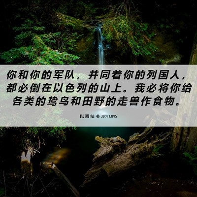 Picture 06 - 以 西 结 书 39:4 CUVS - 你 和 你 的 军 队 ， 并 同 着 你 的 - Bible Verse Picture