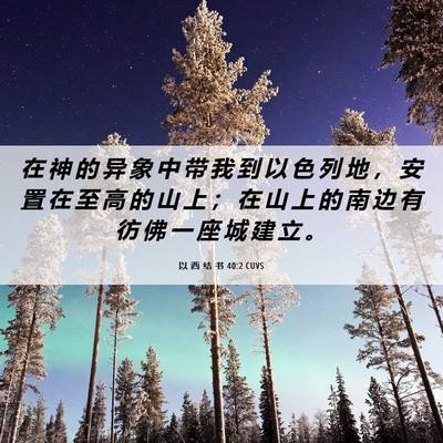 Picture 06 - 以 西 结 书 40:2 CUVS - 在 神 的 异 象 中 带 我 到 以 色 列 - Bible Verse Picture