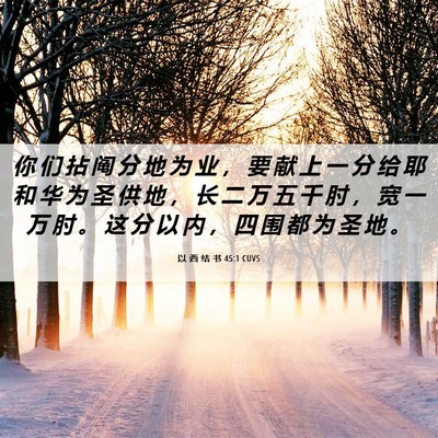 Picture 06 - 以 西 结 书 45:1 CUVS - 你 们 拈 阄 分 地 为 业 ， 要 献 上 - Bible Verse Picture
