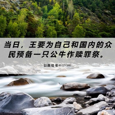Picture 06 - 以 西 结 书 45:22 CUVS - 当 日 ， 王 要 为 自 己 和 国 内 的 - Bible Verse Picture