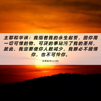 Picture 06 - 以 西 结 书 5:11 CUVS - 主 耶 和 华 说 ： 我 指 着 我 的 永 - Bible Verse Picture