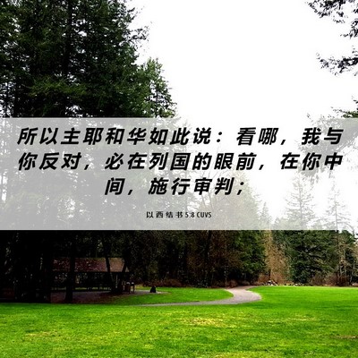 Picture 06 - 以 西 结 书 5:8 CUVS - 所 以 主 耶 和 华 如 此 说 ： 看 哪 - Bible Verse Picture
