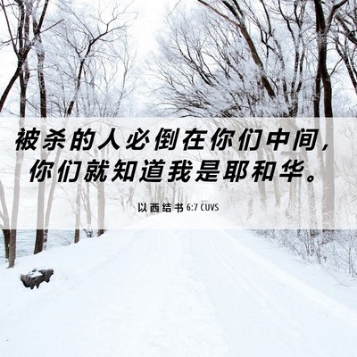 Picture 06 - 以 西 结 书 6:7 CUVS - 被 杀 的 人 必 倒 在 你 们 中 间 ， - Bible Verse Picture