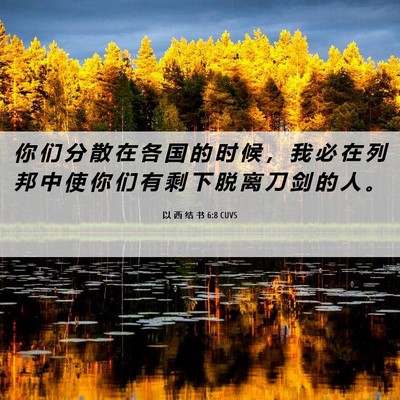 Picture 06 - 以 西 结 书 6:8 CUVS - 你 们 分 散 在 各 国 的 时 候 ， 我 - Bible Verse Picture