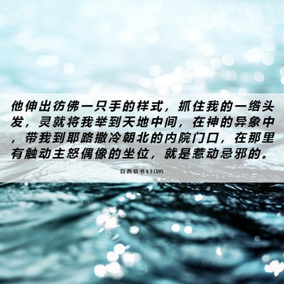 Picture 06 - 以 西 结 书 8:3 CUVS - 他 伸 出 彷 佛 一 只 手 的 样 式 ， - Bible Verse Picture
