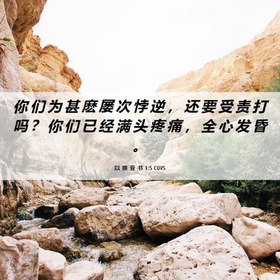 Picture 06 - 以 赛 亚 书 1:5 CUVS - 你 们 为 甚 麽 屡 次 悖 逆 ， 还 要 - Bible Verse Picture