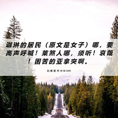 Picture 06 - 以 赛 亚 书 10:30 CUVS - 迦 琳 的 居 民 （ 原 文 是 女 子 ） - Bible Verse Picture