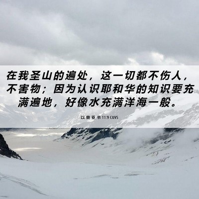 Picture 06 - 以 赛 亚 书 11:9 CUVS - 在 我 圣 山 的 遍 处 ， 这 一 切 都 - Bible Verse Picture