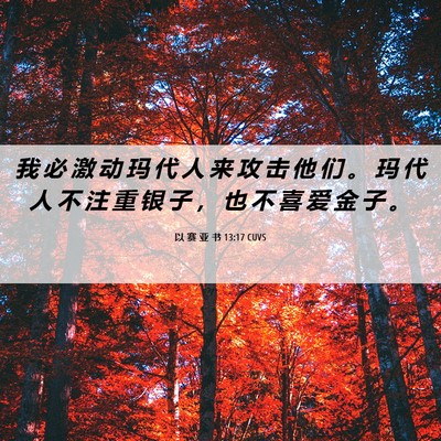Picture 06 - 以 赛 亚 书 13:17 CUVS - 我 必 激 动 玛 代 人 来 攻 击 他 们 - Bible Verse Picture
