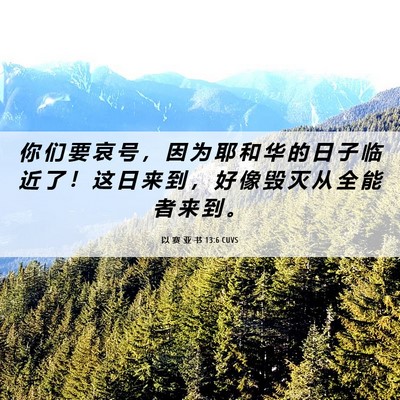 Picture 06 - 以 赛 亚 书 13:6 CUVS - 你 们 要 哀 号 ， 因 为 耶 和 华 的 - Bible Verse Picture