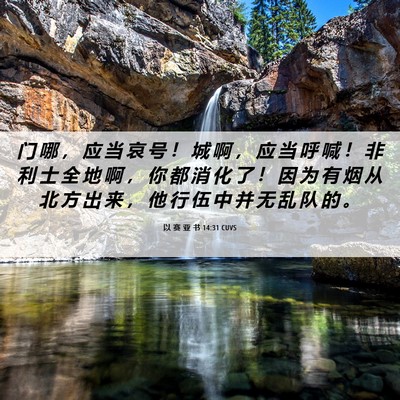 Picture 06 - 以 赛 亚 书 14:31 CUVS - 门 哪 ， 应 当 哀 号 ！ 城 啊 ， 应 - Bible Verse Picture