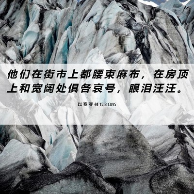 Picture 06 - 以 赛 亚 书 15:3 CUVS - 他 们 在 街 市 上 都 腰 束 麻 布 ， - Bible Verse Picture
