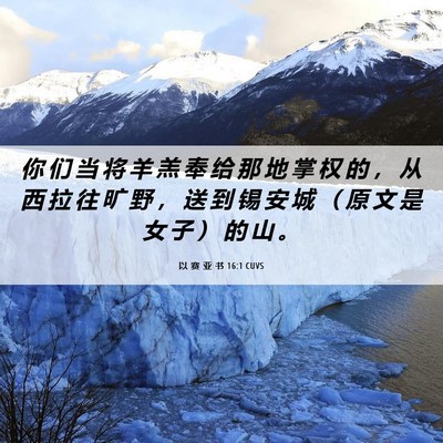 Picture 06 - 以 赛 亚 书 16:1 CUVS - 你 们 当 将 羊 羔 奉 给 那 地 掌 权 - Bible Verse Picture