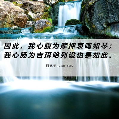 Picture 06 - 以 赛 亚 书 16:11 CUVS - 因 此 ， 我 心 腹 为 摩 押 哀 鸣 如 - Bible Verse Picture