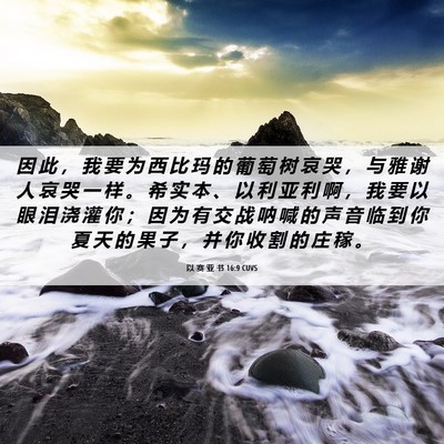 Picture 06 - 以 赛 亚 书 16:9 CUVS - 因 此 ， 我 要 为 西 比 玛 的 葡 萄 - Bible Verse Picture