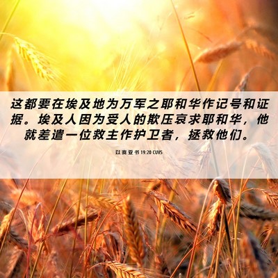 Picture 06 - 以 赛 亚 书 19:20 CUVS - 这 都 要 在 埃 及 地 为 万 军 之 耶 - Bible Verse Picture