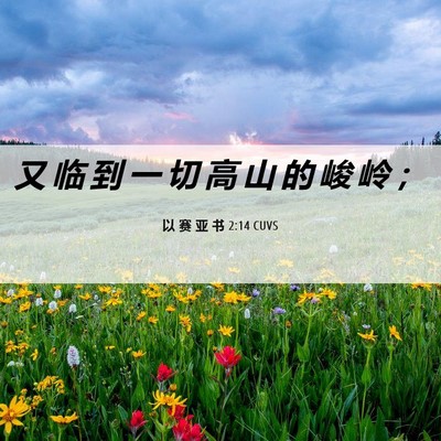 Picture 06 - 以 赛 亚 书 2:14 CUVS - 又 临 到 一 切 高 山 的 峻 岭 - Bible Verse Picture