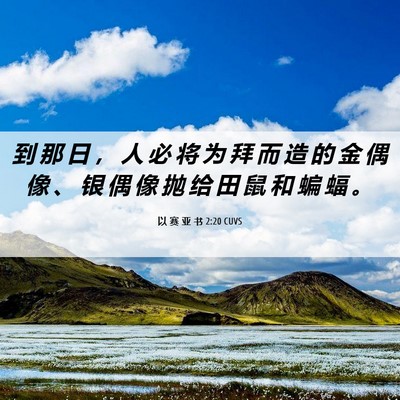 Picture 06 - 以 赛 亚 书 2:20 CUVS - 到 那 日 ， 人 必 将 为 拜 而 造 的 - Bible Verse Picture