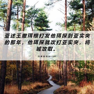 Picture 06 - 以 赛 亚 书 20:1 CUVS - 亚 述 王 撒 珥 根 打 发 他 珥 探 到 - Bible Verse Picture