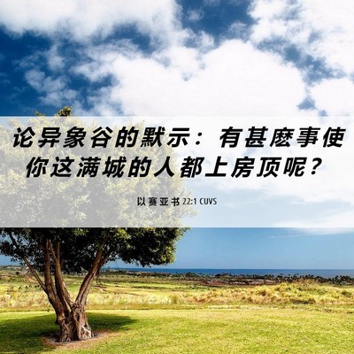 Picture 06 - 以 赛 亚 书 22:1 CUVS - 论 异 象 谷 的 默 示 ： 有 甚 麽 事 - Bible Verse Picture