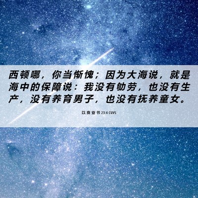 Picture 06 - 以 赛 亚 书 23:4 CUVS - 西 顿 哪 ， 你 当 惭 愧 ； 因 为 大 - Bible Verse Picture