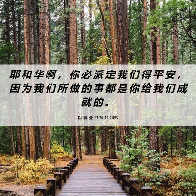 Picture 06 - 以 赛 亚 书 26:12 CUVS - 耶 和 华 啊 ， 你 必 派 定 我 们 得 - Bible Verse Picture