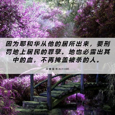 Picture 06 - 以 赛 亚 书 26:21 CUVS - 因 为 耶 和 华 从 他 的 居 所 出 来 - Bible Verse Picture