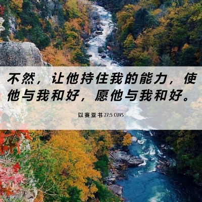 Picture 06 - 以 赛 亚 书 27:5 CUVS - 不 然 ， 让 他 持 住 我 的 能 力 ， - Bible Verse Picture