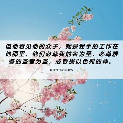 Picture 06 - 以 赛 亚 书 29:23 CUVS - 但 他 看 见 他 的 众 子 ， 就 是 我 - Bible Verse Picture